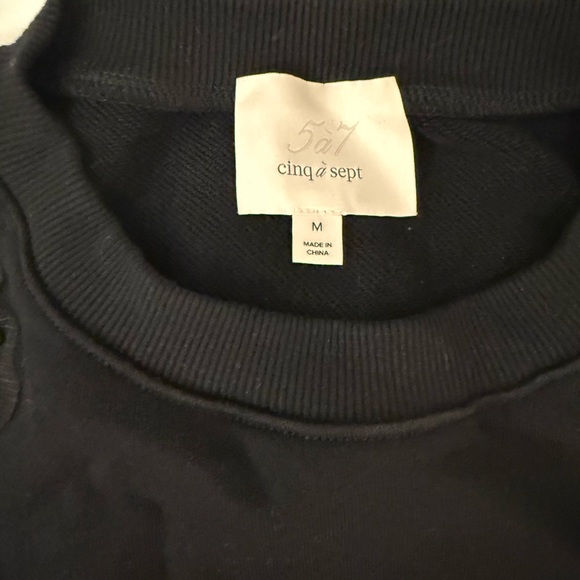 Cinq à Sept Black Embellished Sweatshirt - Picture 2 of 3